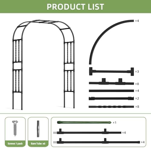 square tube metal garden arbor trellis,5.9x7.9ft, side view