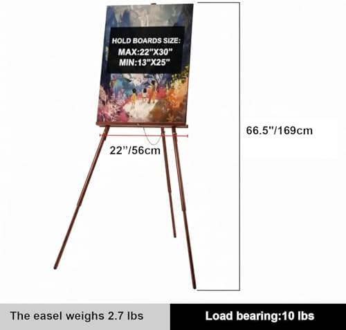 falling in art 65" a-frame wooden tripod easel shown in use