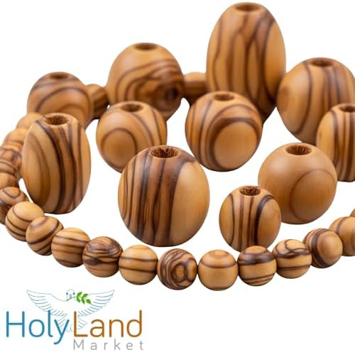 holy land market olive wood beads 8mm 1000, close-up detail