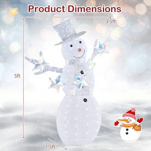 goplus 5 ft lighted snowman, christmas outdoor decoration, package contents