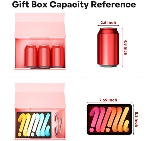 ryddoy 5 pack pink gift box, 9.5x6x3'' gift, close-up detail