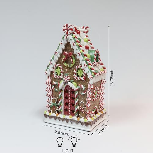 moments in time gingerbread village house 13.78”h handcrafted on a desk or shelf