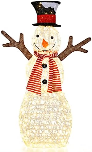 tangkula christmas lighted snowman, 3d sowman yard xmas, view 9