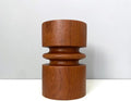 Mid-Century Modern Wooden Vase, Minimalist Sculptural Flower Holder, Natural Brown Wood Decorative Vase for Living Room Tabletop Bedroom Office, Handcrafted Round Vase