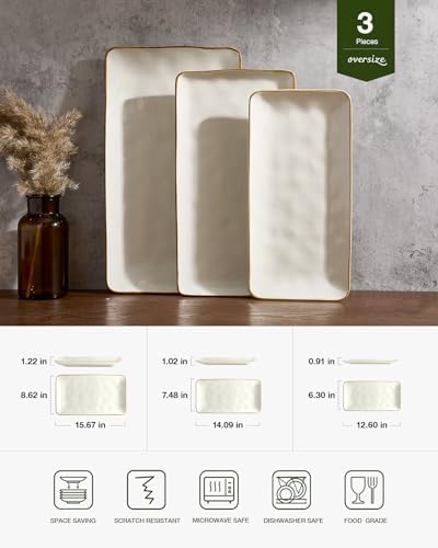 famiware serving platters set of 3 sizes shown in use