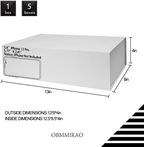 white magnetic large gift box with lid, 13x9x4 shown in use