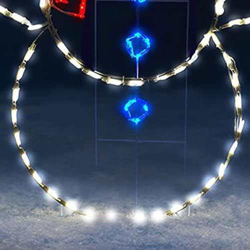 productworks snowman yard decoration - lighted led display, side view