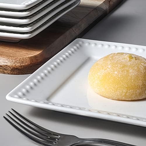 embossed ceramic appetizer & dessert plates - set, side view