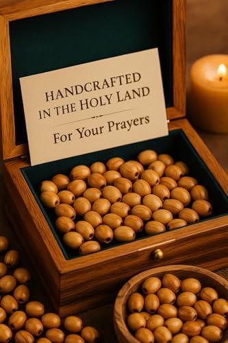 prayer beads for sale olivewood 10mm oval (500 on a desk or shelf