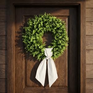 boxwood wreaths for front door artificial green spring, package contents
