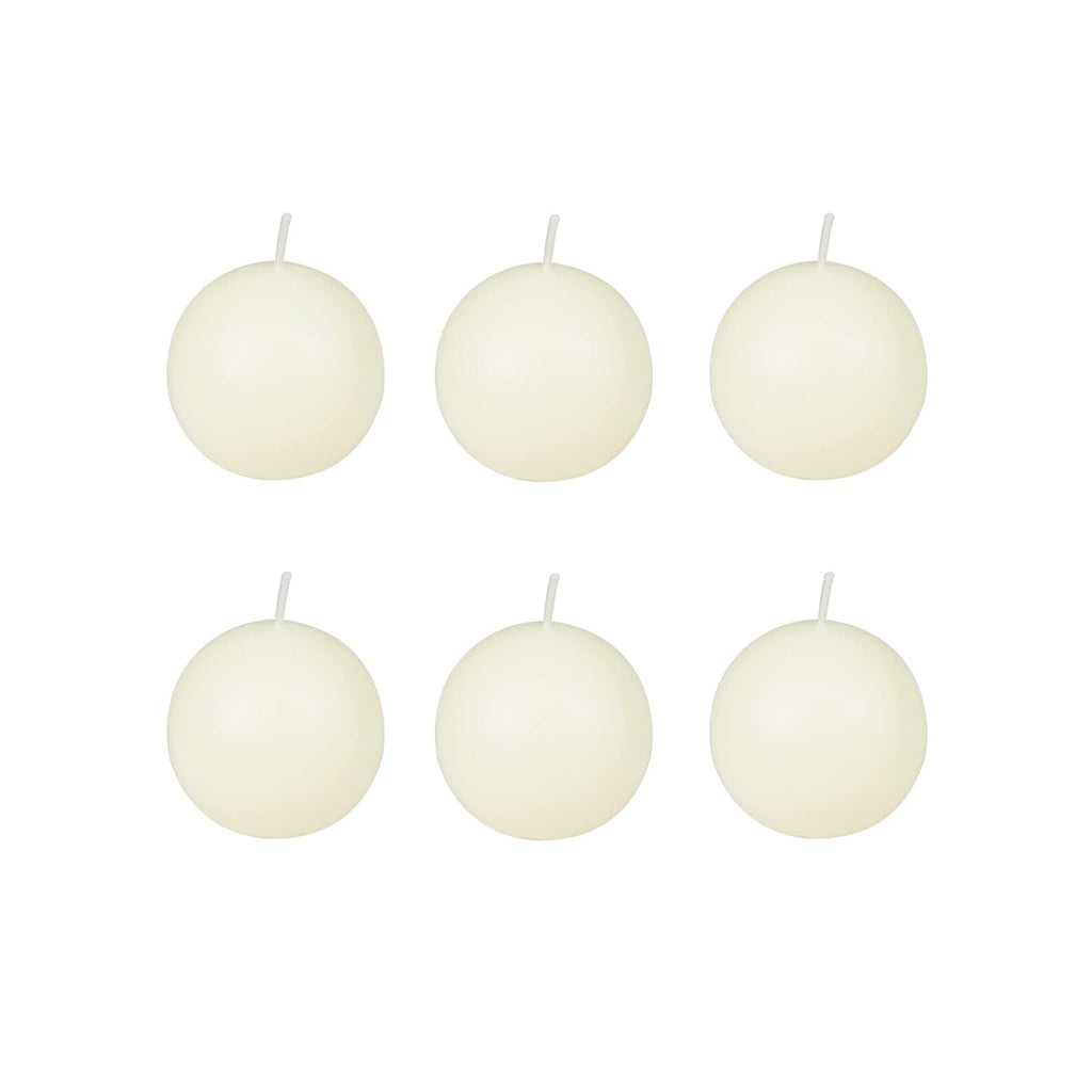 3 Inch Pale Ivory Ball Candles