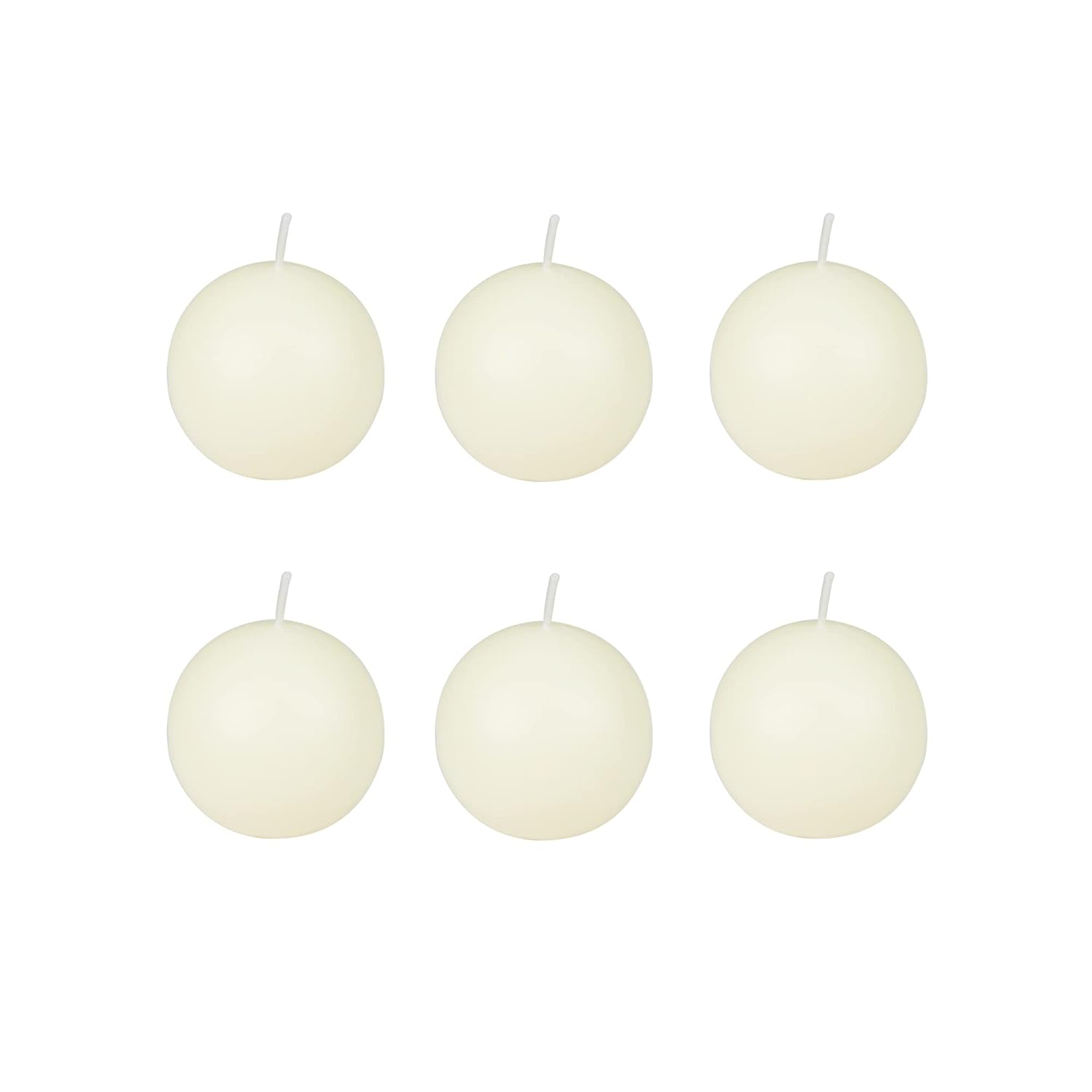 3 Inch Pale Ivory Ball Candles