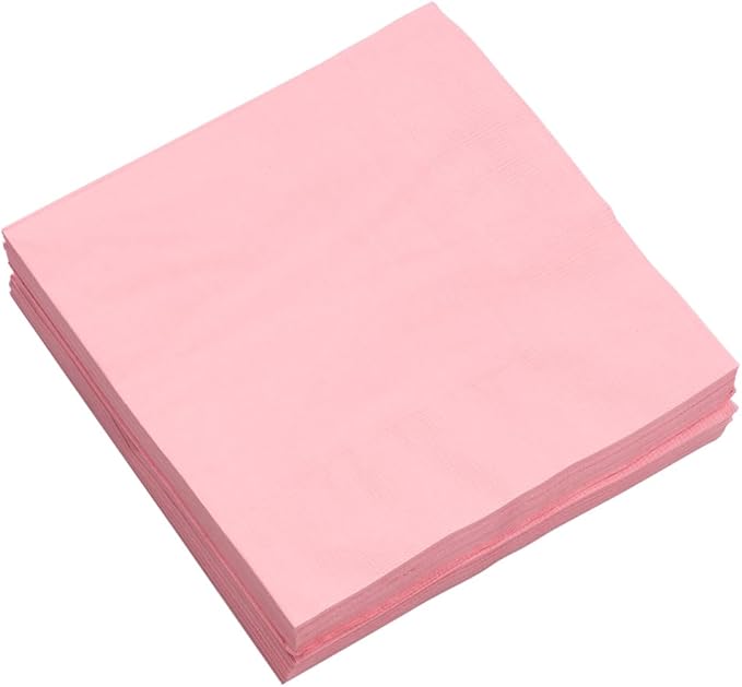 JAM PAPER Medium Lunch Napkins - 6 1/2 x 6 1/2 - Baby Pink Pastel - 50/Pack