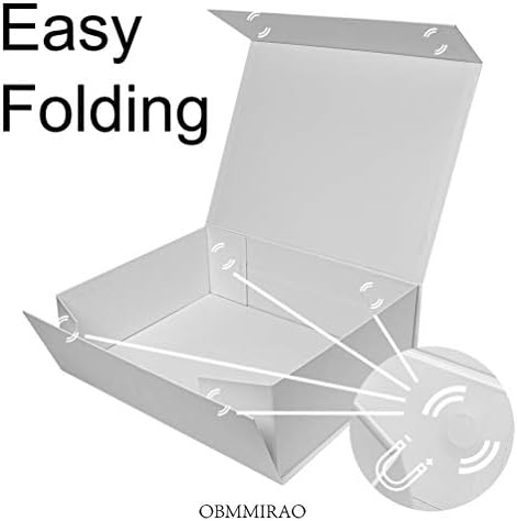 white magnetic large gift box with lid, 13x9x4, side view