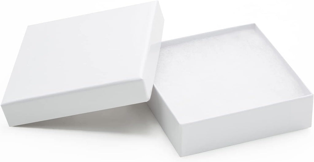 Magicool Hanger Magicool 20 Pack 3.5x3.5x1 Inch Cardboard Jewelry box Necklaces,Bracelets,Earrings,Small Gift Packaging,Jewelry Gift Boxes Lids Filled Cotton(White), 3.5x3.5x1 Inch (Pack of 20)