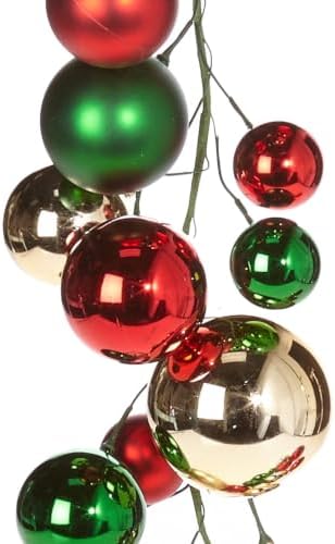 raz imports red green and gold ball christmas, view 9