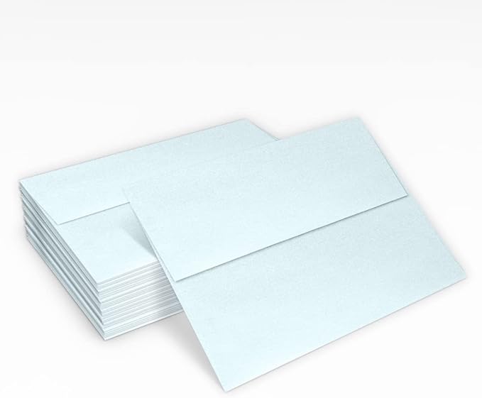 LUXPaper A7 Invitation Envelopes | Peel & Press | 5 1/4" x 7 1/4" | Aquamarine Metallic | 80lb. Text | 250 Qty