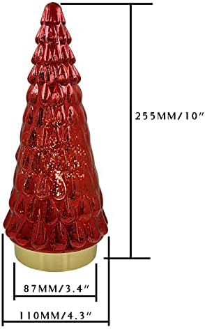 red glass christmas tree 3pcs, small tabletop mercury, package contents