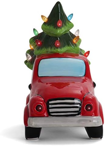 ceramic christmas tree and vintage truck - nostalgic, package contents