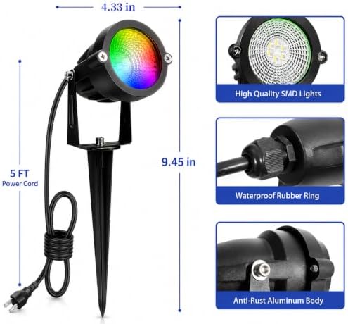 Halloween Spotlight Outdoor 15W with Remote Control 110V COB LED Spot Lights ...