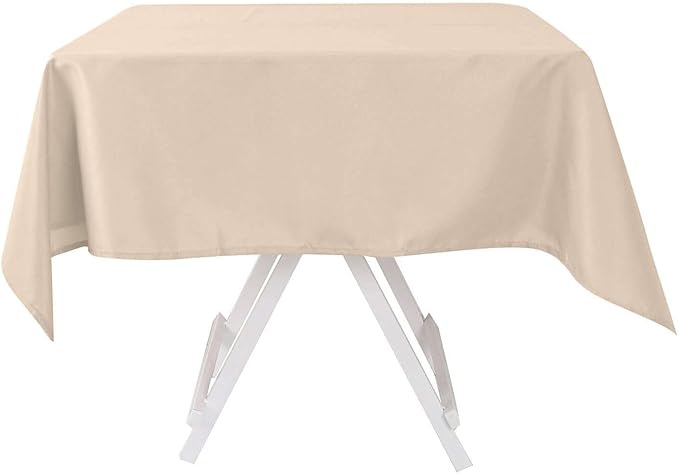 Efavormart 54x54 Nude Wholesale Linens Seamless Polyester Square Linen Tablecloth for Wedding Banquet Party Restaurant