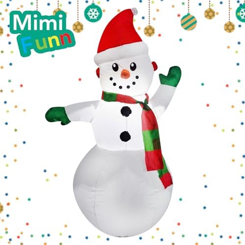 4ft inflatable snowman christmas decoration outdoor with led on a desk or shelf