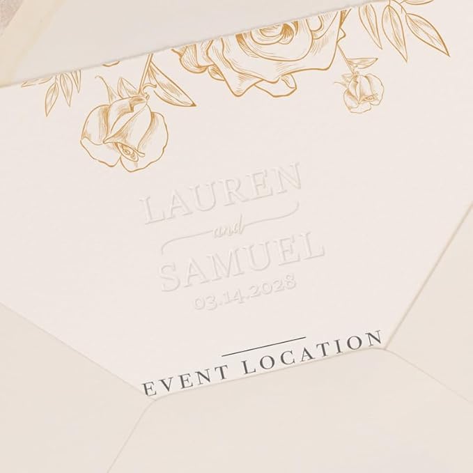 Personalized Wedding Embosser | Custom Made with Initials or Monograms for Couples | Elegant Designs for Stationery, Invitations, Napkins, and More (Design 7)