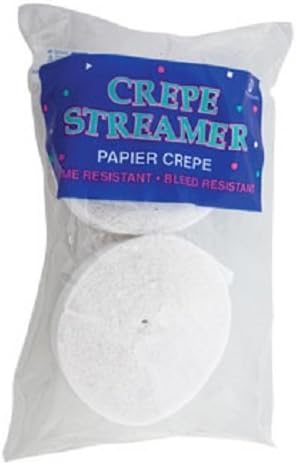 White Crepe Paper Streamers 2 Rolls 140 Foot Total