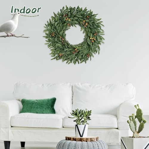 26 inch large eucalyptus olive wreaths for front, package contents