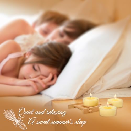 Natural Citronella Tea Light Candles, Tiny Soy Wax Aromatherapy Citronella Tealights Set of 12-4 Hours Burning - Great Gift for Summer Outdoors Home Garden Patio Balcony