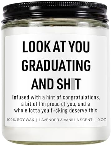 Younift Funny Grad Candle, 2026 Graduation Gifts for Her, Him - College, High School, Masters Degree, Phd, Law School, Nursing & Nurse Graduation Gifts for Women, Men - 9 oz