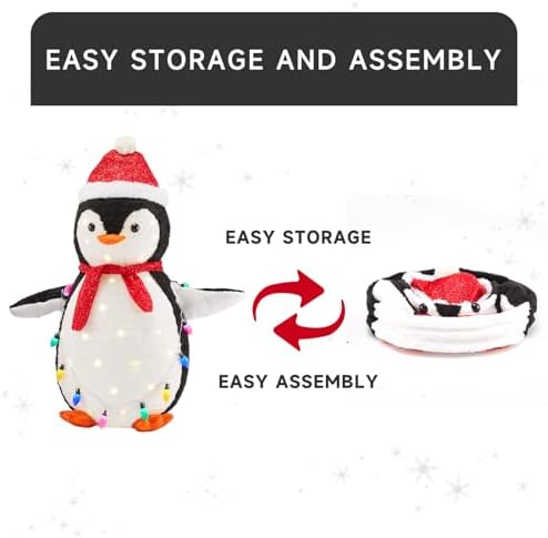 dumos 2-piece lighted penguin family lovely outdoor christmas, side view