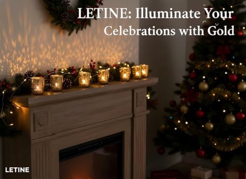 LETINE 6pcs Gold Votive Candle Holders – Tea Light Candles Holder & Standard Votive Size for Regular Votive Candles – Candle Holder for Home Decor, Garden Party Decorations, Engagement Table Decor