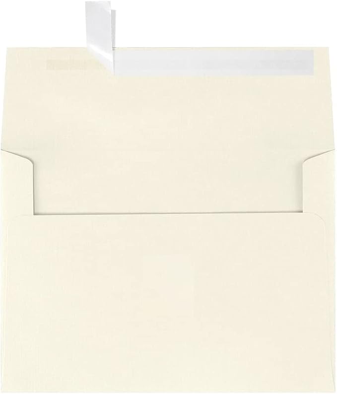 LUXPaper A7 Invitation Envelopes | Peel & Press | 5 1/4" x 7 1/4" | Natural Linen | 80lb. Text | 50 Qty