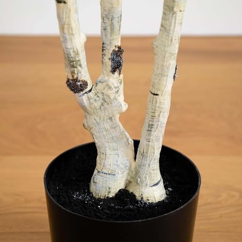 nearly natural 7 ft artificial birch tree with showing dimensions