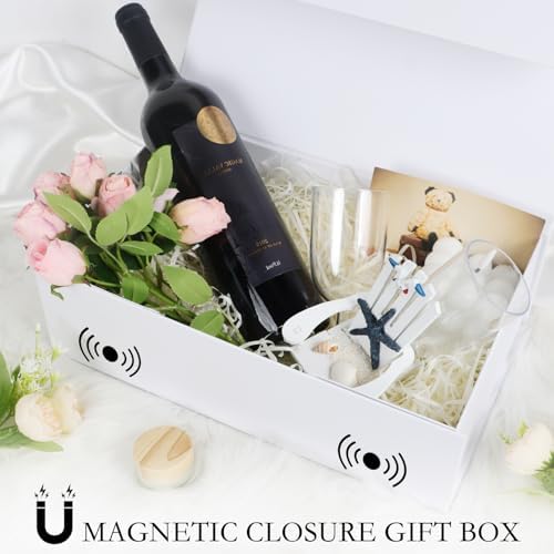 lfbox white gift box with magnetic lids 5 showing dimensions