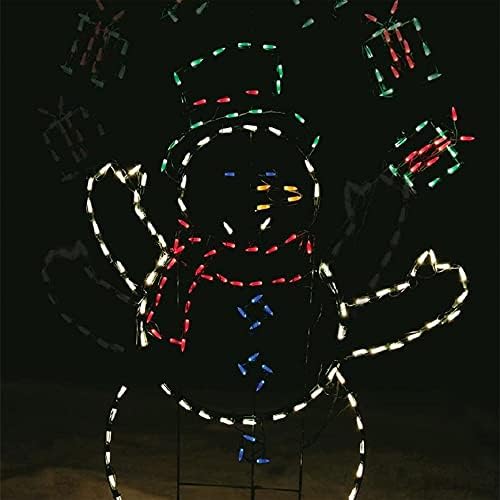 productworks snowman yard decoration - lighted led display, front angle view