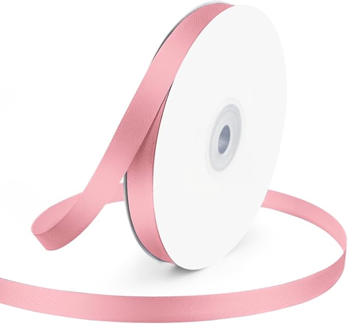 KMER LIFE 3/8" Wide x 50 Yards Pink Satin Ribbon - Perfect for Wedding Decor, Crafts, Gift Wrapping & Other Projects