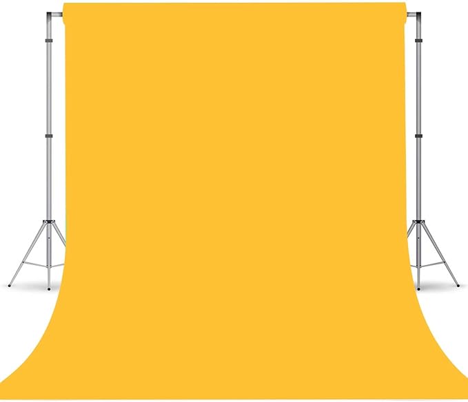 Yellow Photo Backdrop, Photo Booth Portrait Photography Background, Studio Yellow Backdrop for Photoshoot Streaming Video Shooting 8FTx10FT