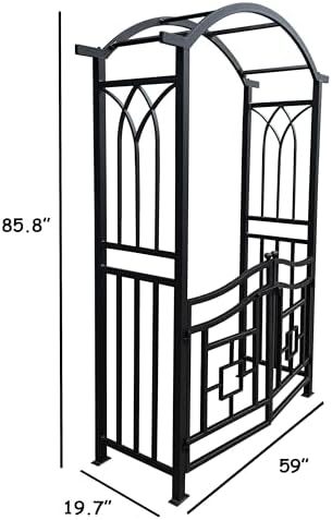 oakland living black aluminum garden arbor arch with, close-up detail