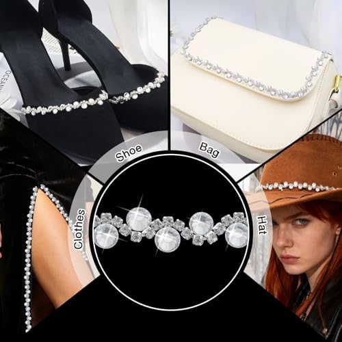 6 yards silver white self adhesive rhinestone ribbon showing dimensions