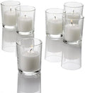 Set of 72 Richland® Votive Candles White Unscented and 72 Eastland® Votive Holders Clear