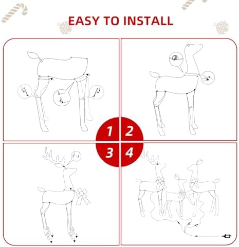 hoyechi 5 ft oversized christmas decorations outdoor lighted, package contents