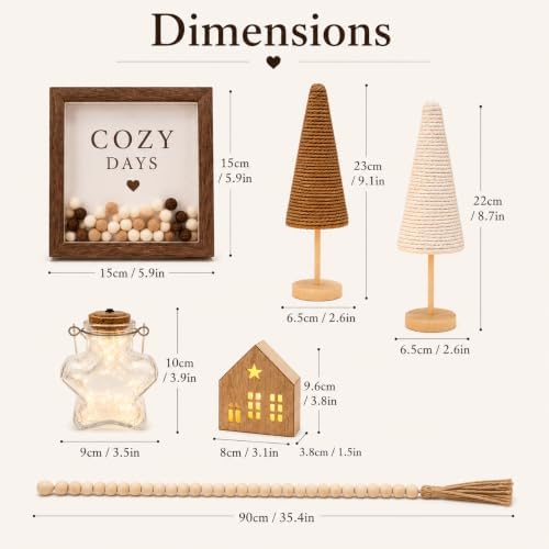 farmhouse home decor set, glass star fairy light shown in use