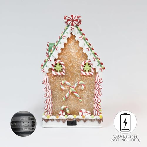 moments in time gingerbread village house 13.78”h handcrafted showing dimensions