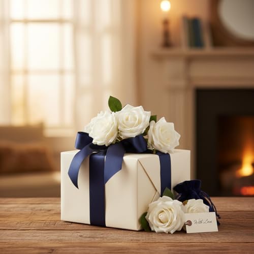 white rose artificial flowers bulk, ivory silk fake, front angle view