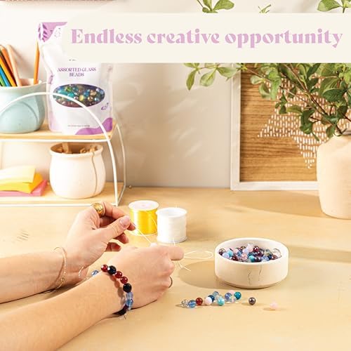 one pound assorted glass beads for jewelry making showing dimensions