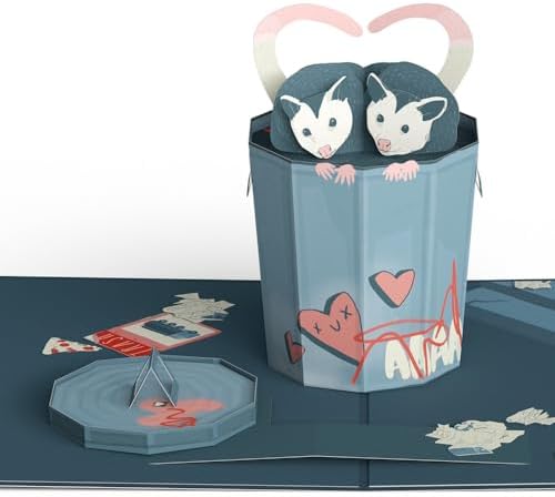 Lovepop Love Pop-Up Card for Her and Him - 3D Greeting Cards for Boys, Girls, Men, Women - Life Without You Is Trash Possums - 5" x 7" Card - Blank Notecard & Envelope Included