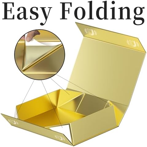pshvym 5pack gift box 11.5x7.8x3 in, gold gift, close-up detail