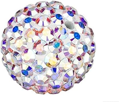 25pcs Adabele Grade A Suncatcher Crystal Rhinestone Pave Loose Beads 12mm Clear AB Polymer Clay Disco Ball Spacers Compatible with Shamballa All Craft Jewelry Making DB12-2